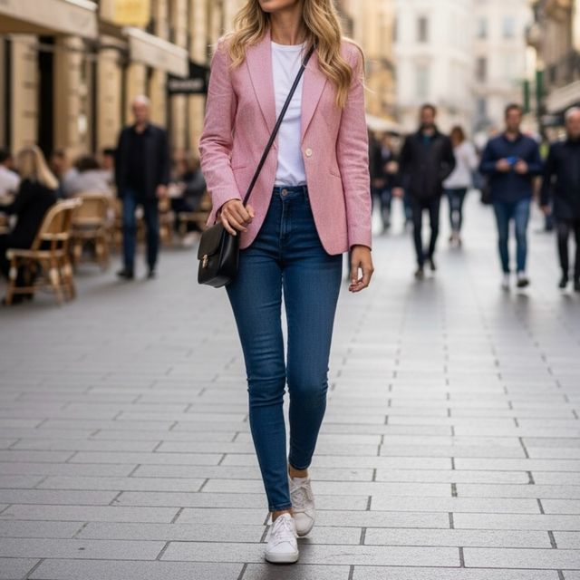 Talla M - Blazer rayas rojo y blanco