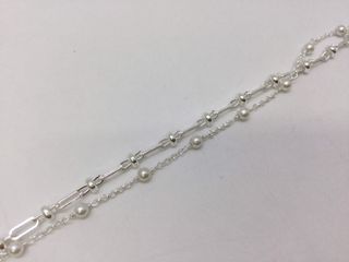 pulsera plata 925mm con piedra con perla