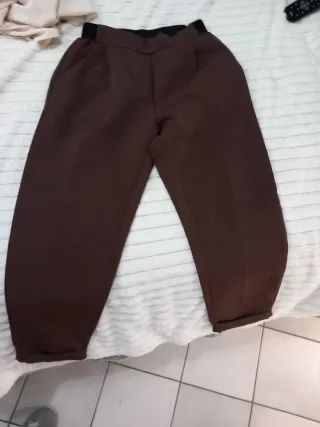 Pantaloni alla caviglia marroni