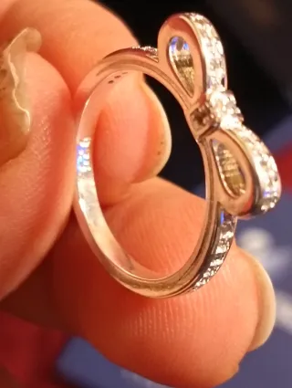 Anillo Lazo Plata con Circonitas