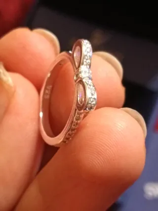 Anillo Lazo Plata con Circonitas