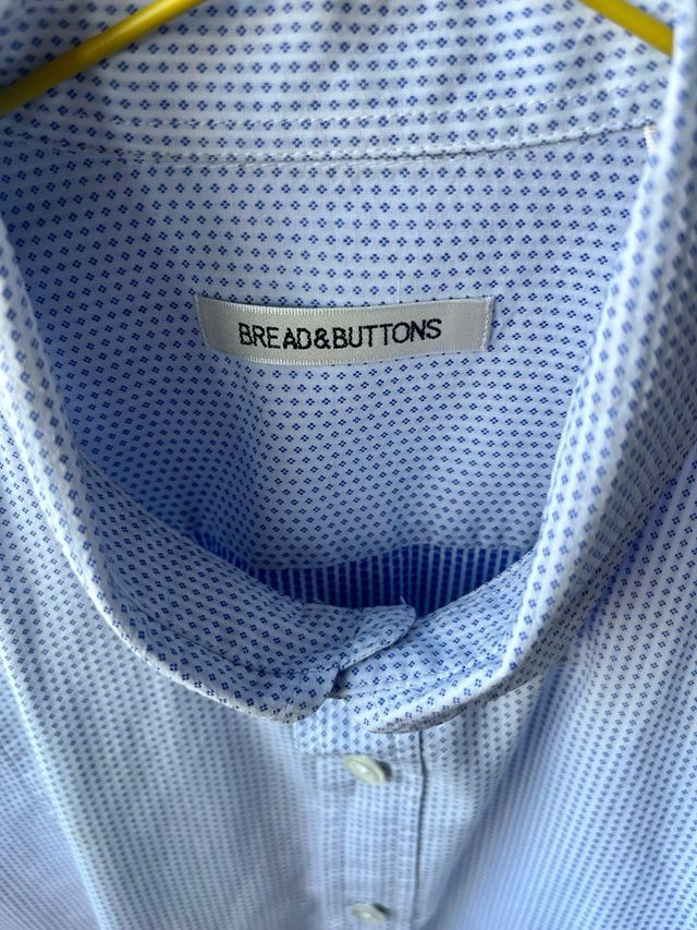 Camisa BREAD&BUTTONS azul cielo topitos