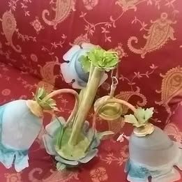 Lampadario Fiore Vetro e Plastica