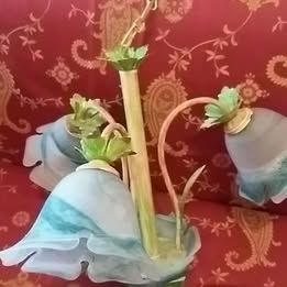 Lampadario Fiore Vetro e Plastica