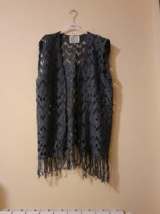 Gilet donna in lana grigia