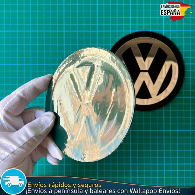 Emblema Metálico Volkswagen 120mm con Relieve