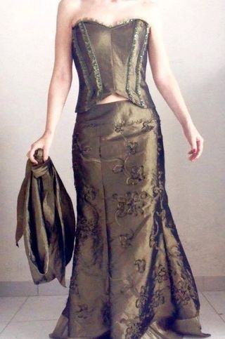 Abito cerimonia verde muschio