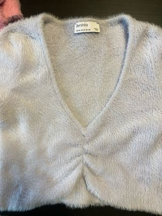 Bershka Cárdigan Peluche Morado Talla M