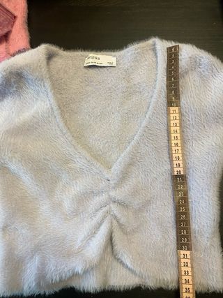 Bershka Cárdigan Peluche Morado Talla M