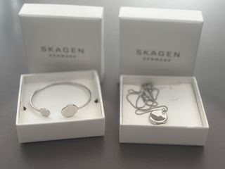 Conjunto Skagen collar y pulsera plata