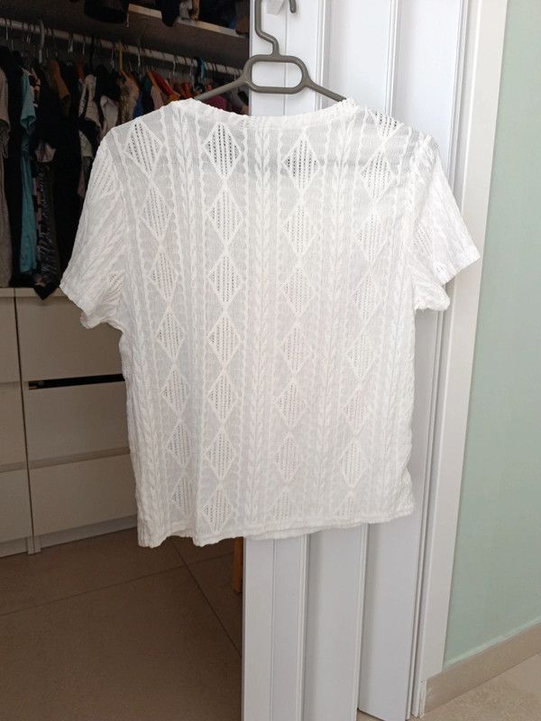 Maglia bianca Shein manica corta taglia L