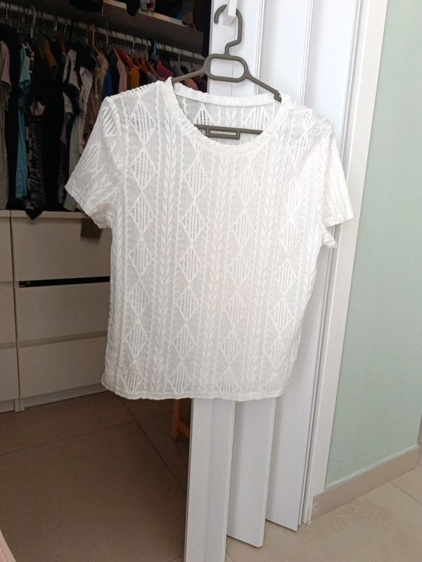 Maglia bianca Shein manica corta taglia L