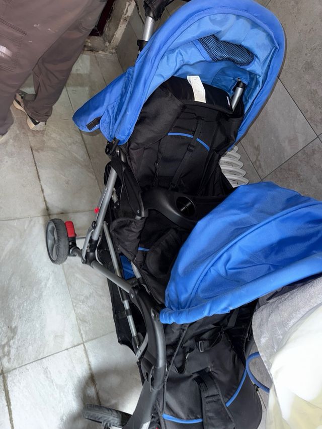 Sillita paseo gemelar azul