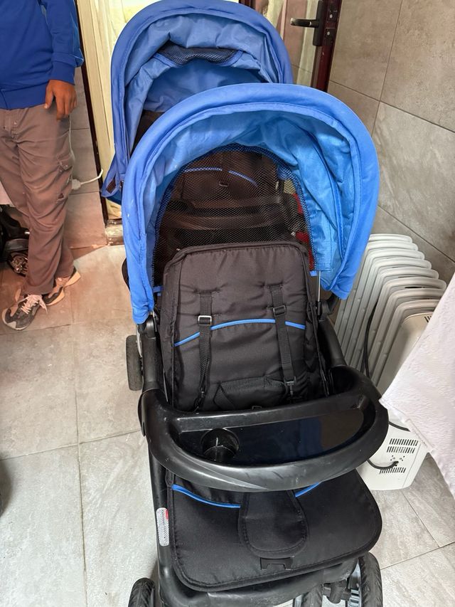 Sillita paseo gemelar azul