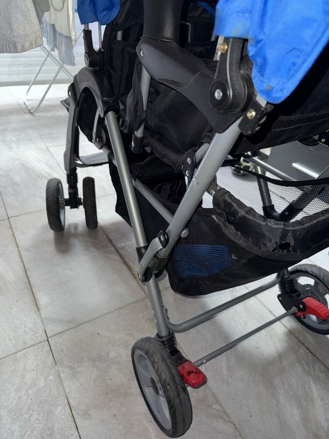 Sillita paseo gemelar azul