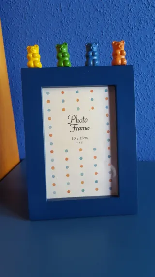 Marco de fotos azul 10x15 cm