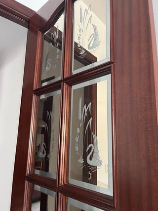 Puerta madera maciza barnizada