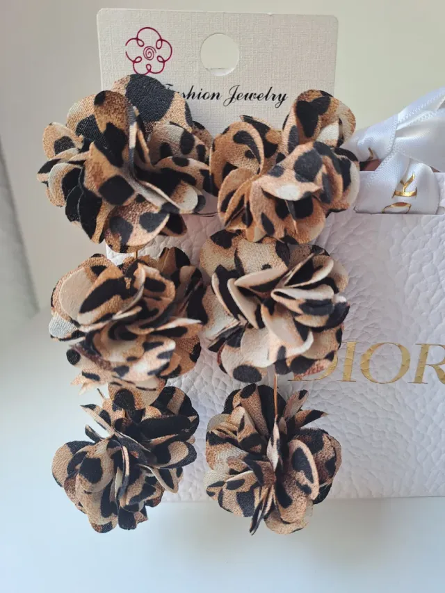 Pendientes Flores Leopardo