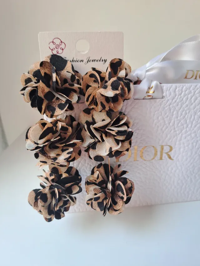 Pendientes Flores Leopardo