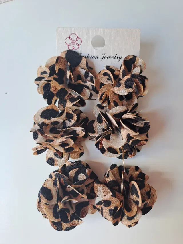 Pendientes Flores Leopardo