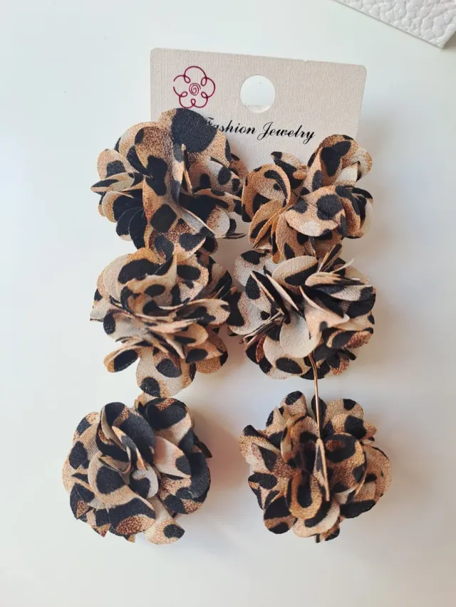 Pendientes Flores Leopardo
