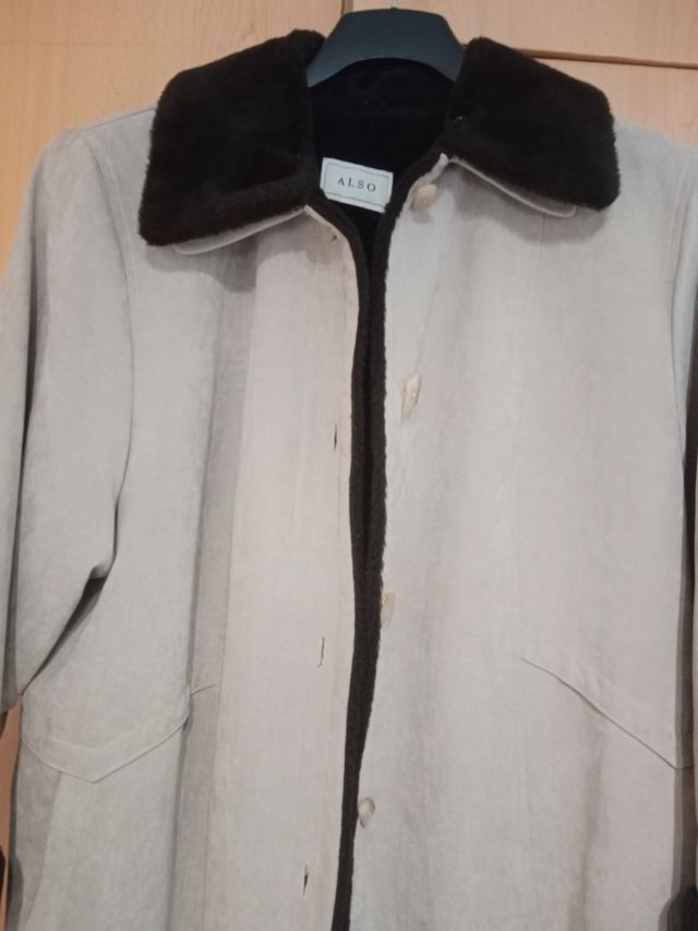 Abrigo señora ALSO beige con cuello