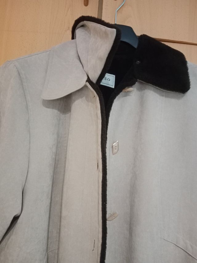 Abrigo señora ALSO beige con cuello