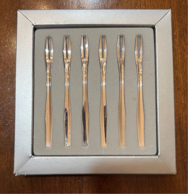 6 Tenedores de Acero Inoxidable para Aperitivo