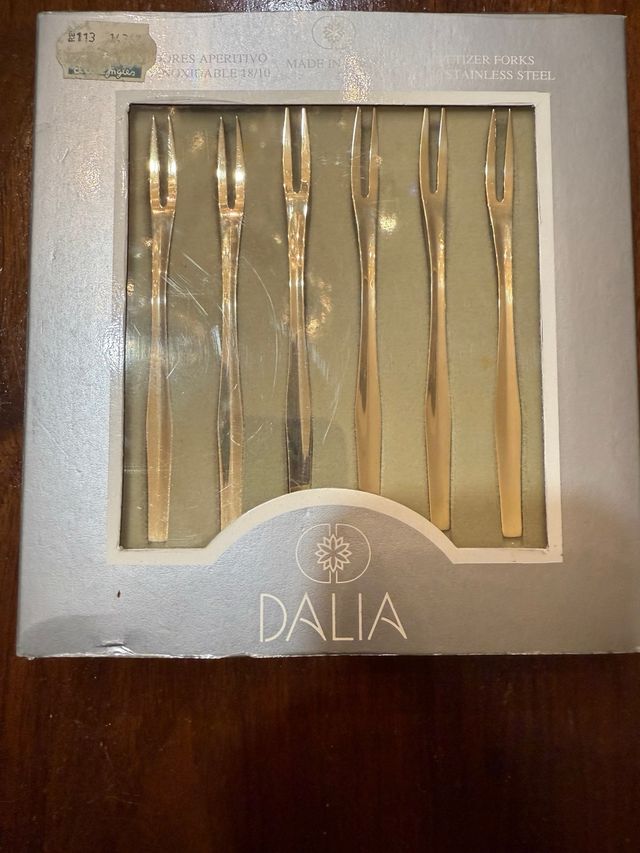 6 Tenedores de Acero Inoxidable para Aperitivo