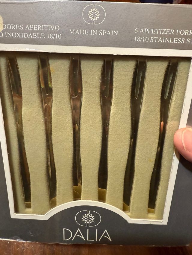6 Tenedores de Acero Inoxidable para Aperitivo