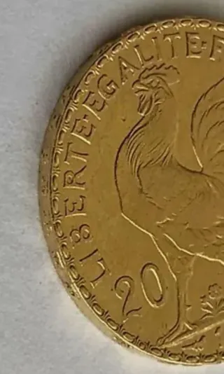 Moneta 20 franchi Francese del 1909