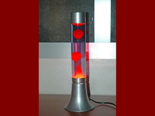 Lampada Lava Vintage Rosso Argento