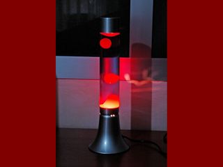 Lampada Lava Vintage Rosso Argento