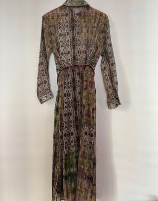 Vestido Zara estampado marrón y verde