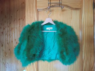 Chaqueta bolero plumas marabú verde M38