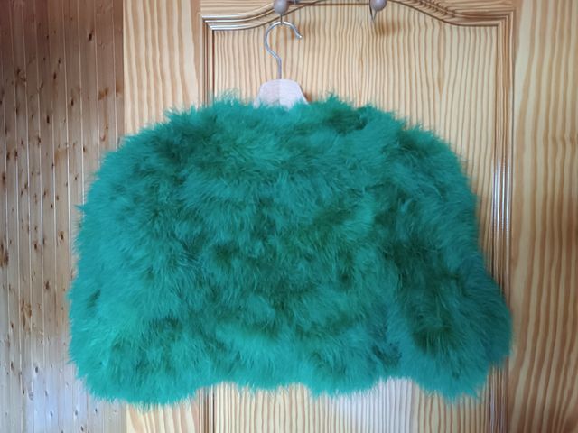 Chaqueta bolero plumas marabú verde M38