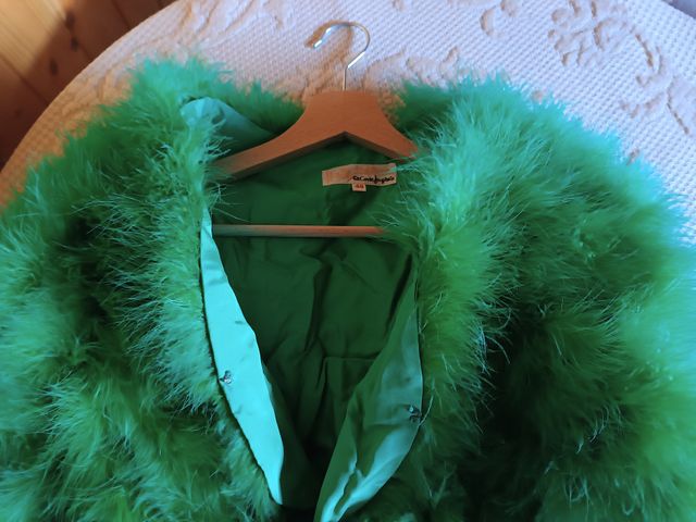Chaqueta bolero plumas marabú verde M38
