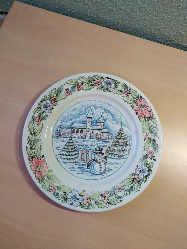 2 Platos Navideños Porcelana