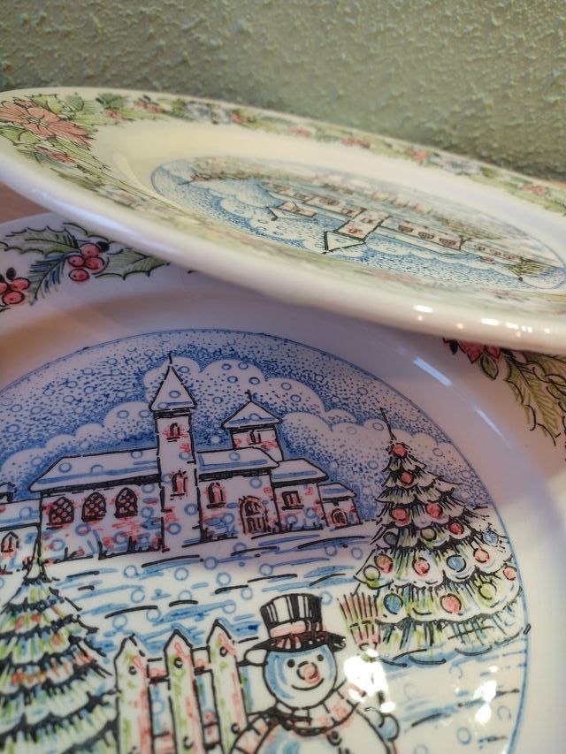 2 Platos Navideños Porcelana