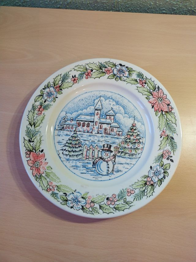2 Platos Navideños Porcelana