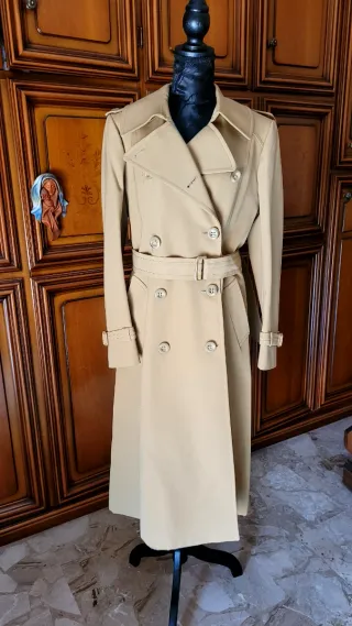Trench vintage in lana beige