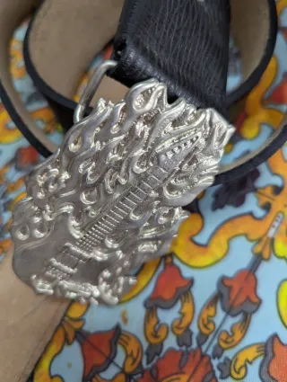 Cintura da uomo è vero cuoio fibbia flame guitsr