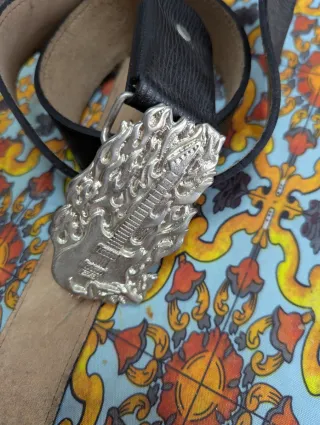 Cintura da uomo è vero cuoio fibbia flame guitsr