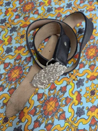 Cintura da uomo è vero cuoio fibbia flame guitsr