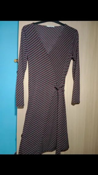 Vestido cruzado rayas