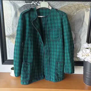 Chaqueta Kaiku cuadros verde y negro