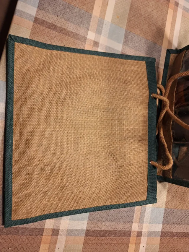 2 Borse spesa/bottiglie juta e PVC