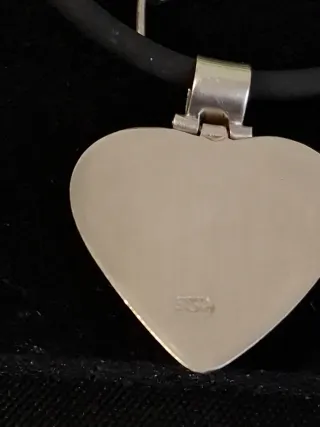 Conjunto Plata Ley 925 Corazón Rojo