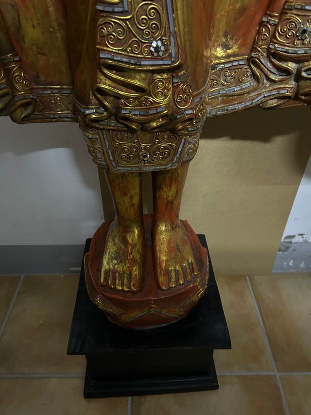 Buda Tailandés Madera Maciza Original