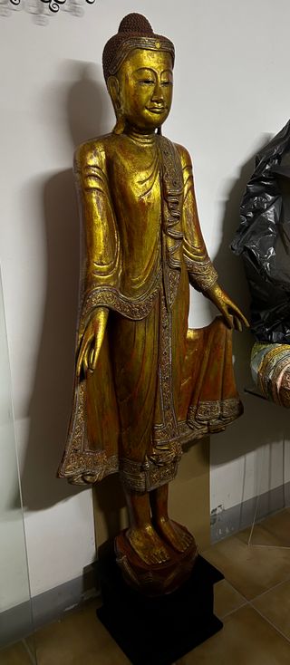 Buda Tailandés Madera Maciza Original